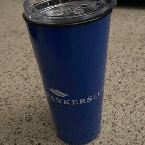 Banker’s Life plastic thermos